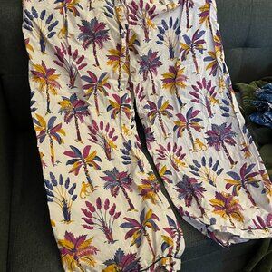 Printfresh 2x Colorful palm cropped pants